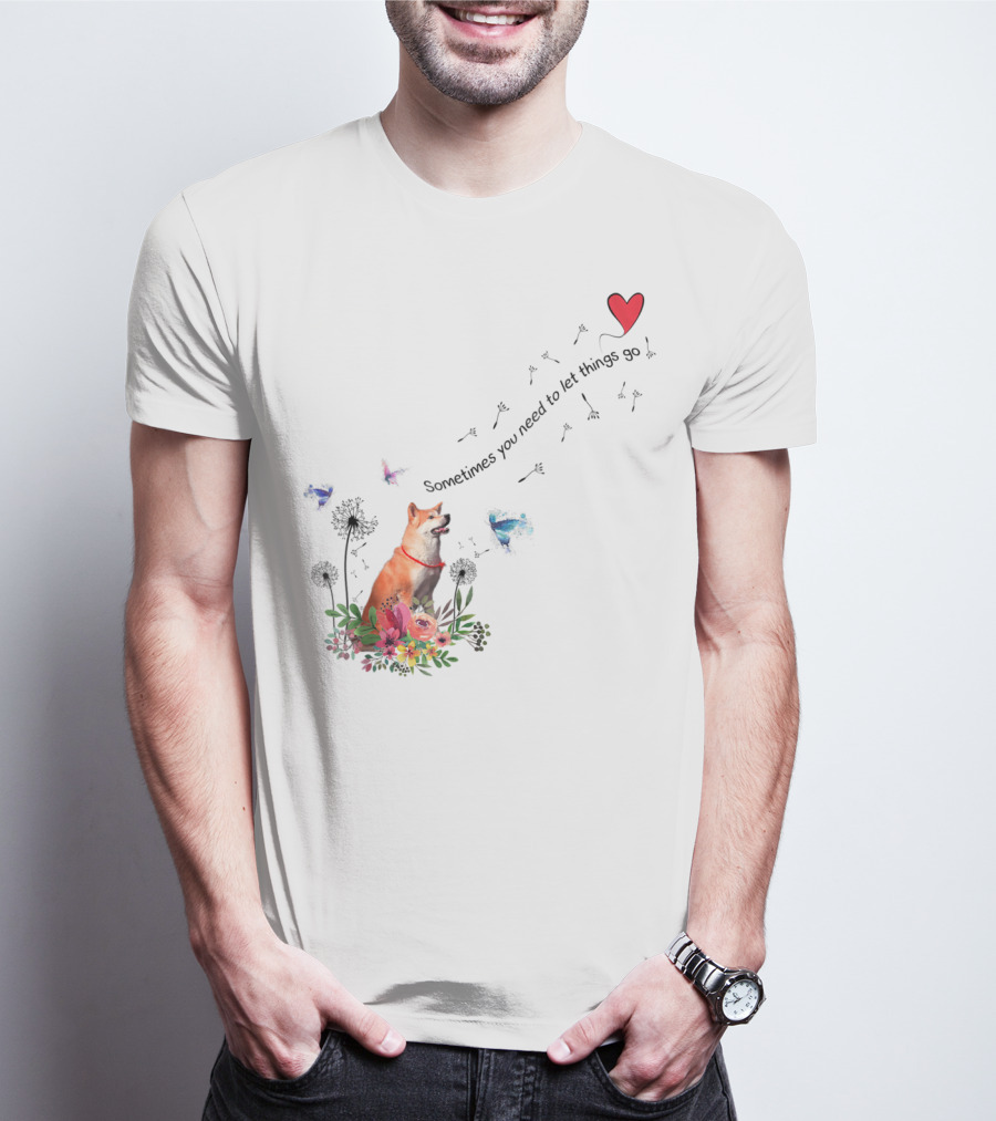 Akita Dog Kids Friend76 Sometimes You Need To Let Things Go T-Shirt