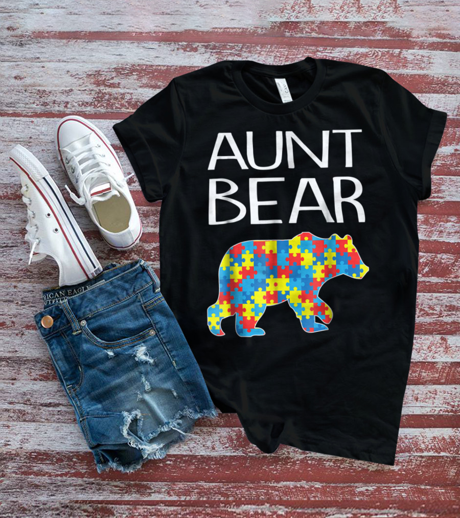 Aunt Bear Autism Puzzle T-Shirt