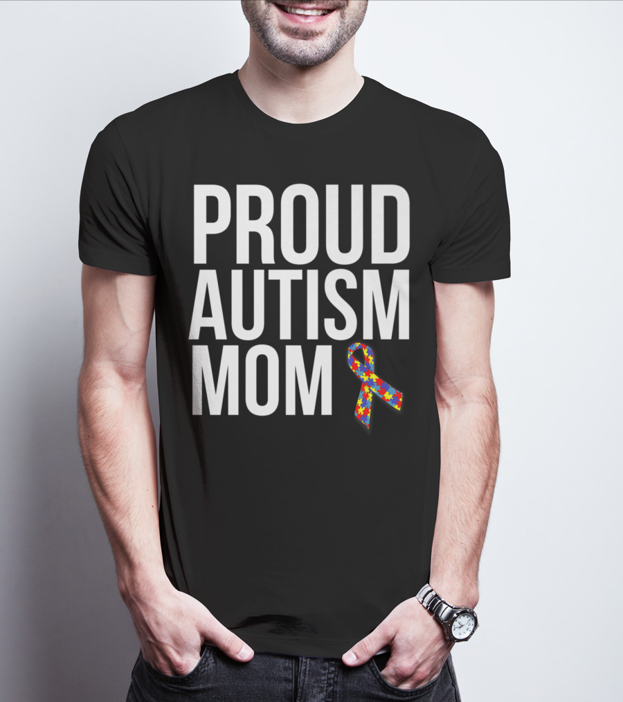 Proud Autism Mom Puzzle T-Shirt