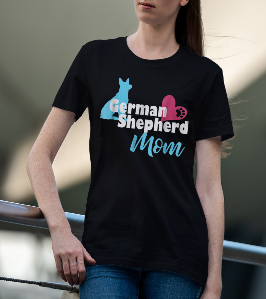 German Shepherd Mom Heart Paw T-Shirt