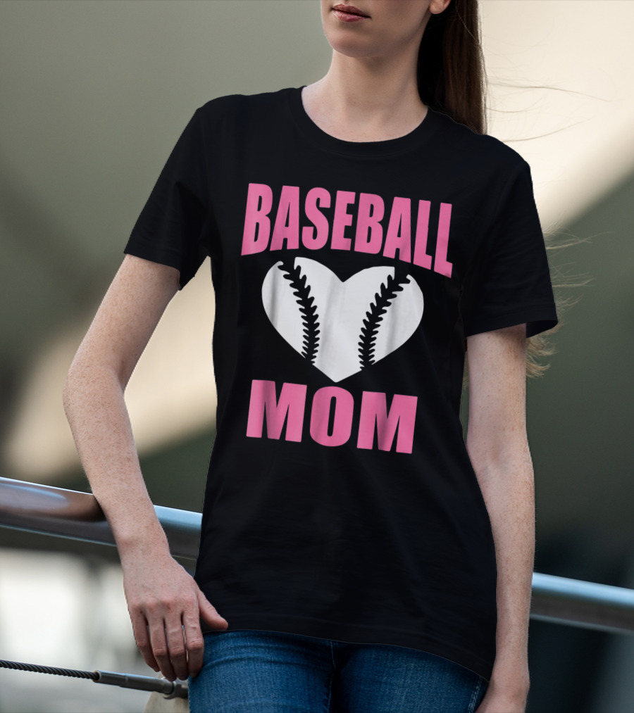 Baseball Mom Heart Baseball T-Shirt