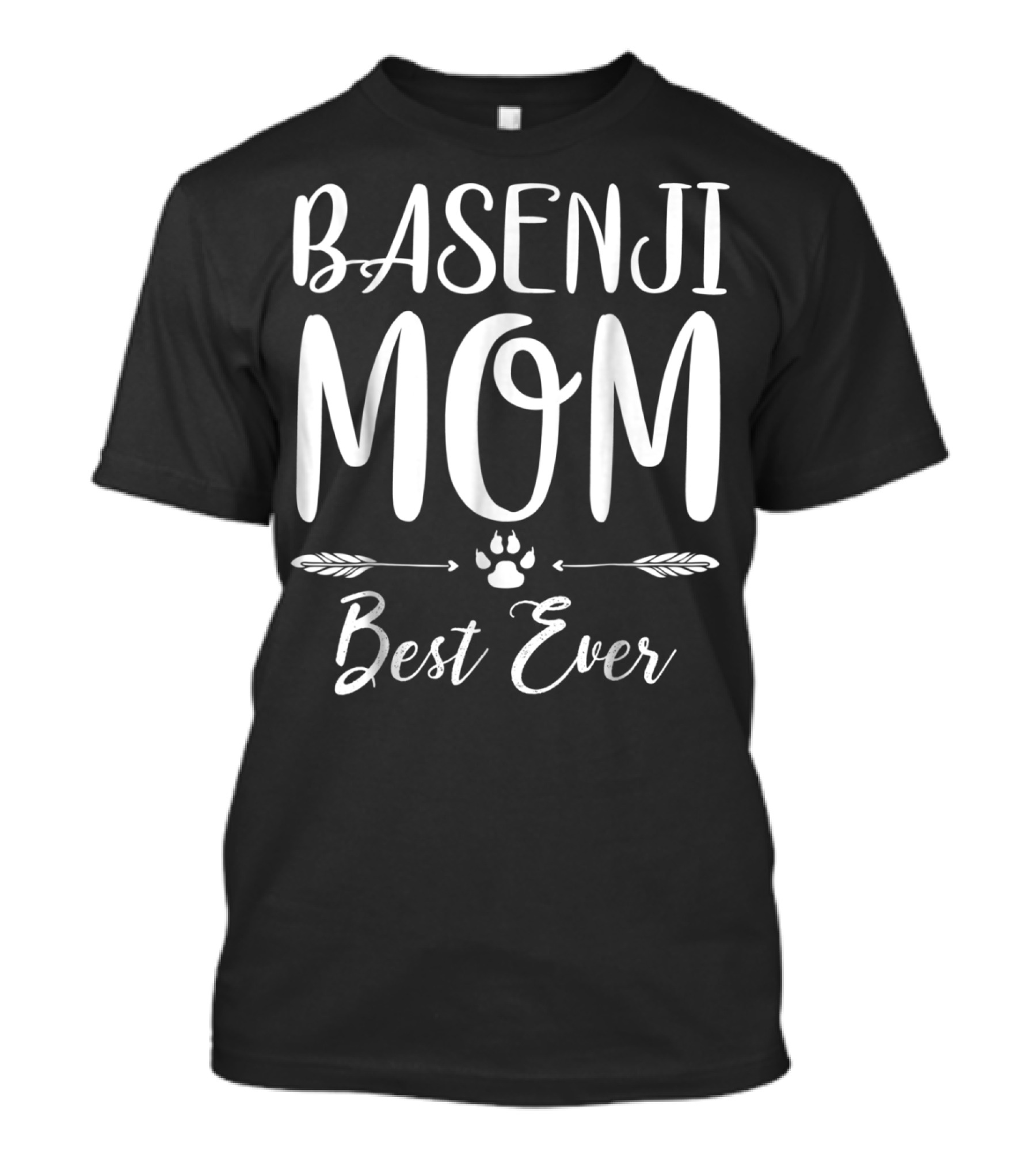 Basenji Mom Best Ever Paw Print Dog Lovers T-Shirt