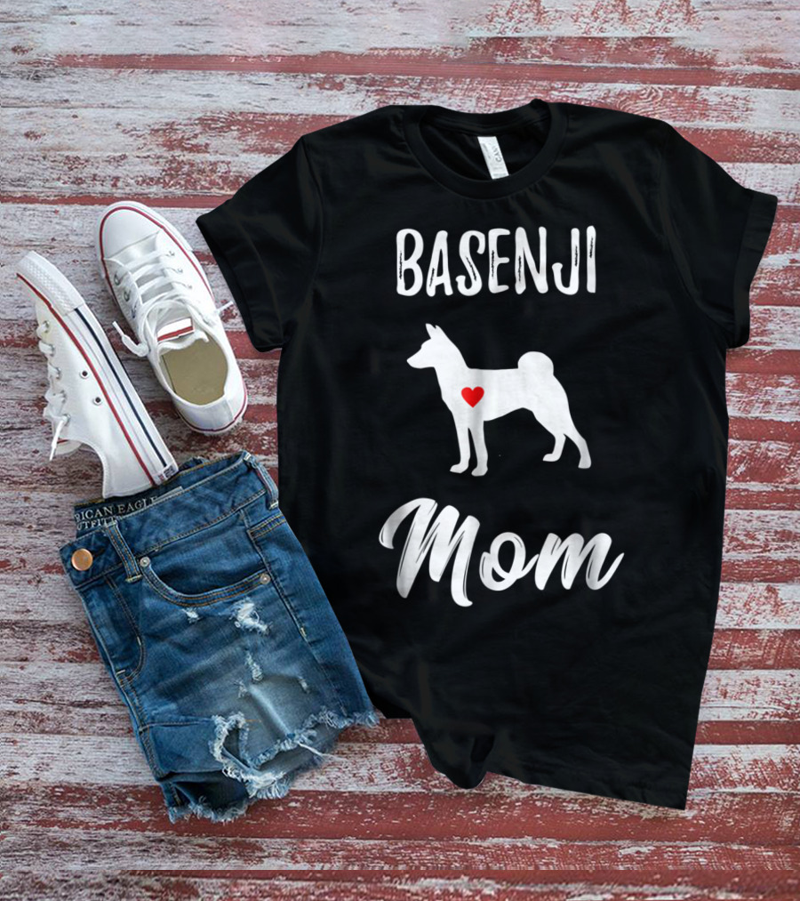 Basenji Mom Basenji Dog Heart T-Shirt