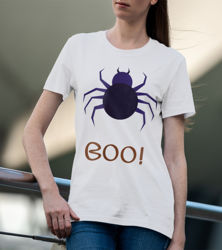 BOO Halloween Spider Design For Mom Sister Boyfriend Girl T-Shirt