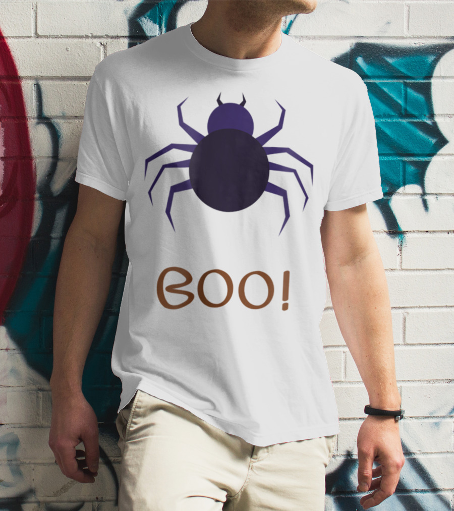 BOO Halloween Spider Design For Mom Sister Boyfriend Girl T-Shirt