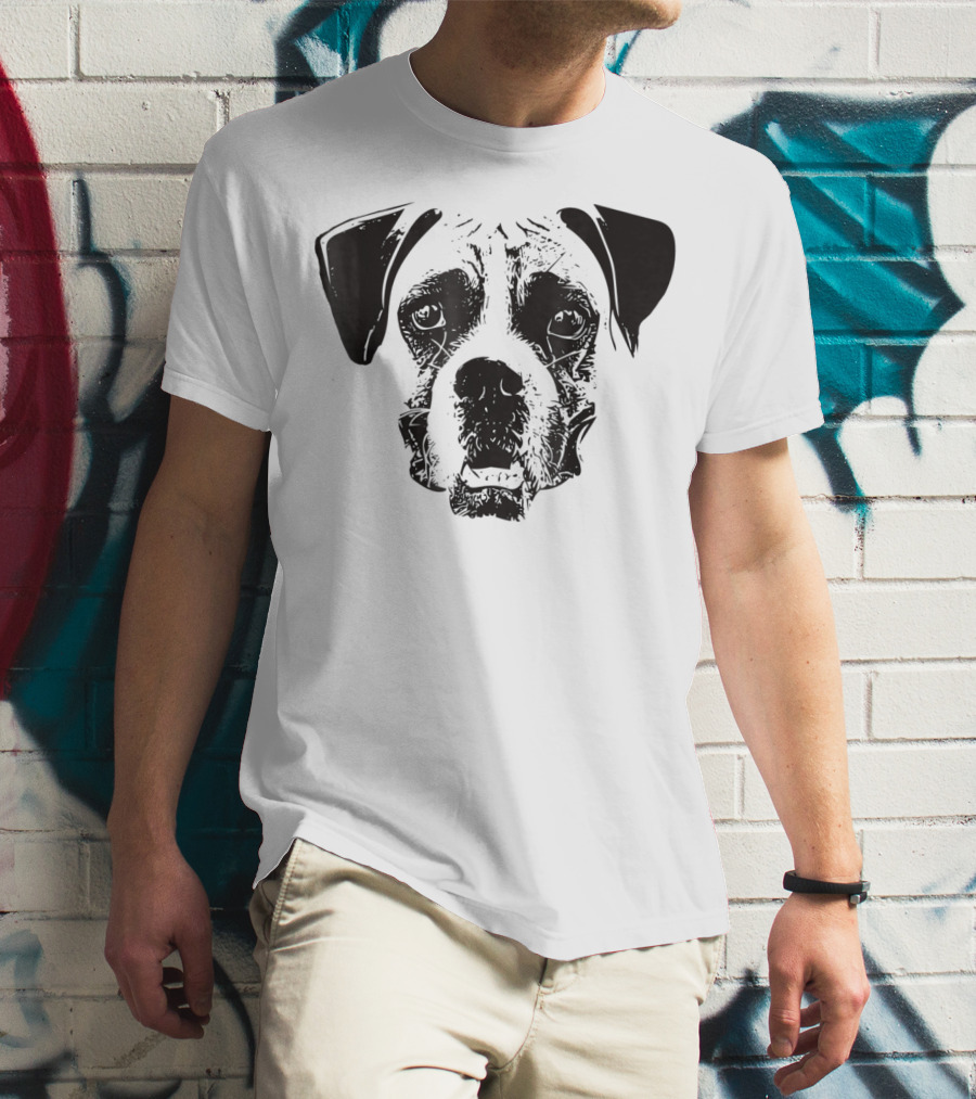 Boxer Dog Face Dog Mom Or Dad Boxer Dog Face T-Shirt
