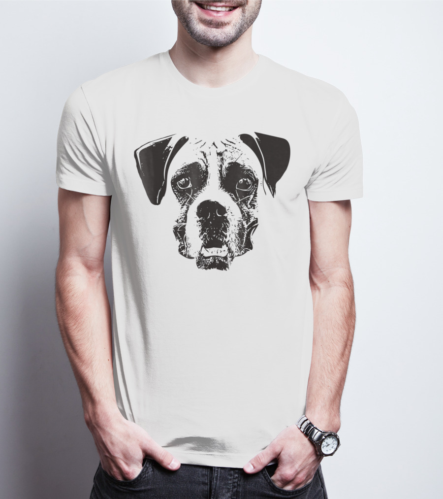 Boxer Dog Face Dog Mom Or Dad Boxer Dog Face T-Shirt