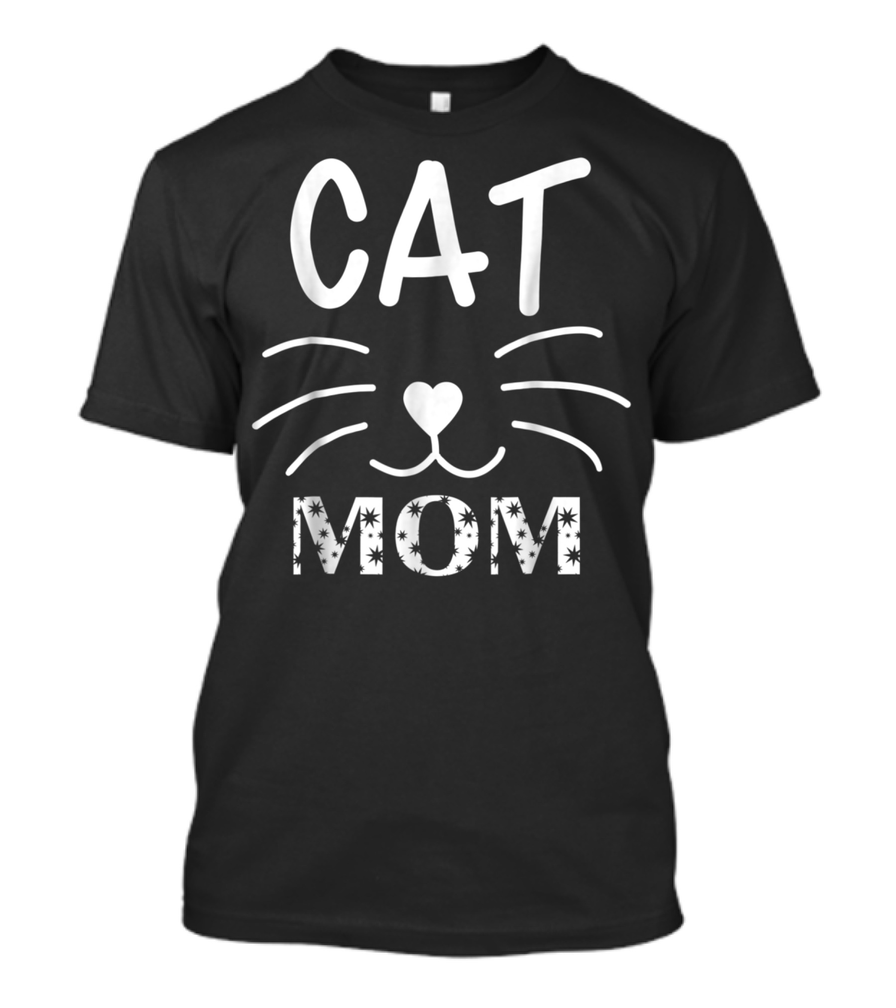 Cat Mom Funny Cat Mother Whiskers Heart Nose T-Shirt
