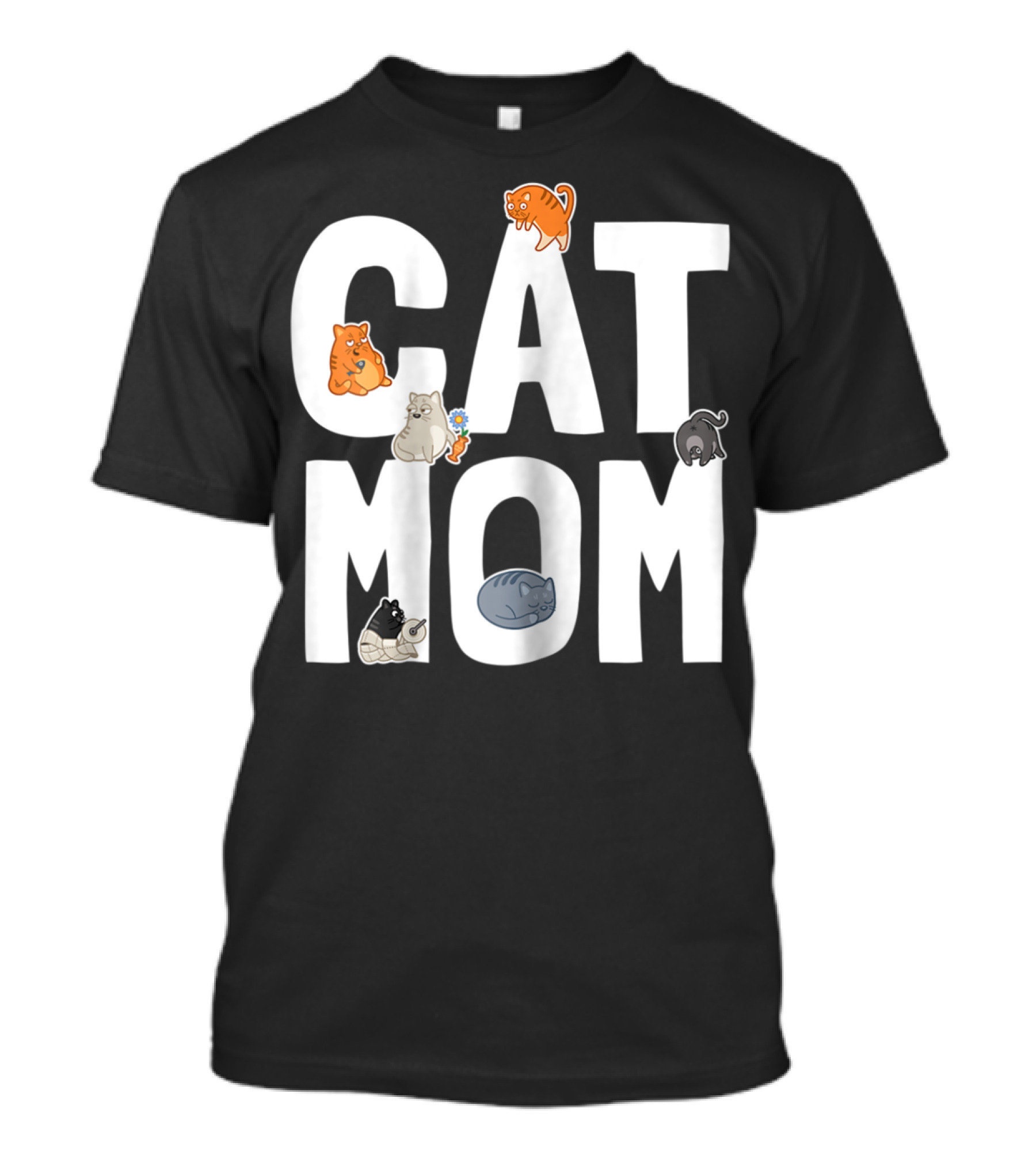 Cat Mom Mother Of Many Cats Cool Pet Owner Playful Feline Companions T-Shirt