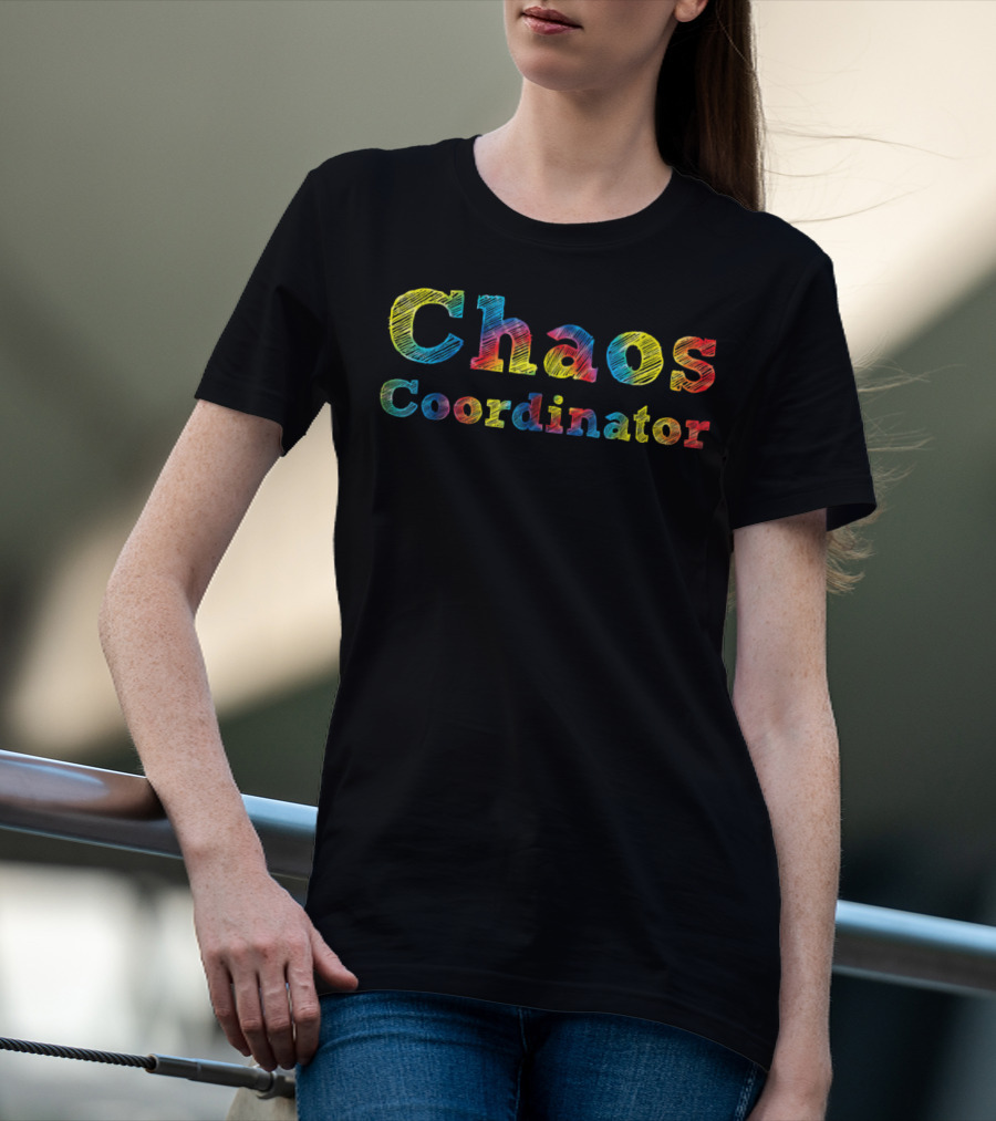 Chaos Coordinator Colorful Teacher Planner T-Shirt