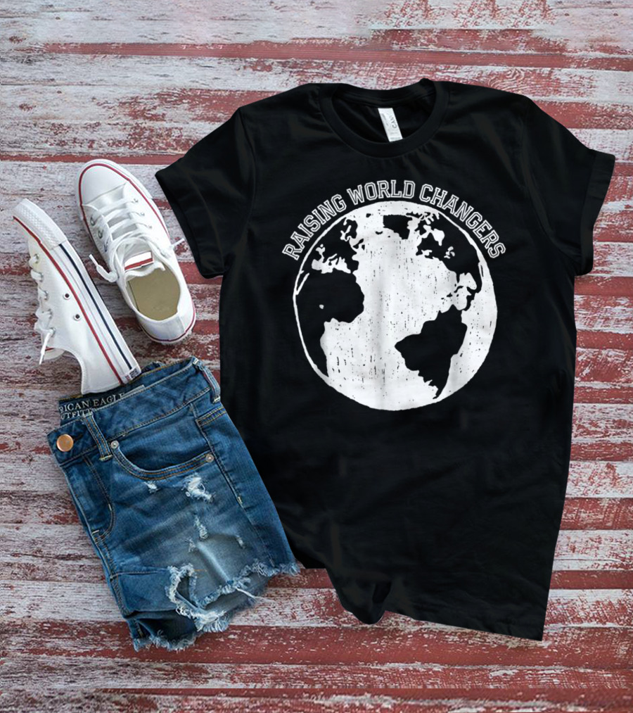 Raising World Changers Christian Mom World Map T-Shirt