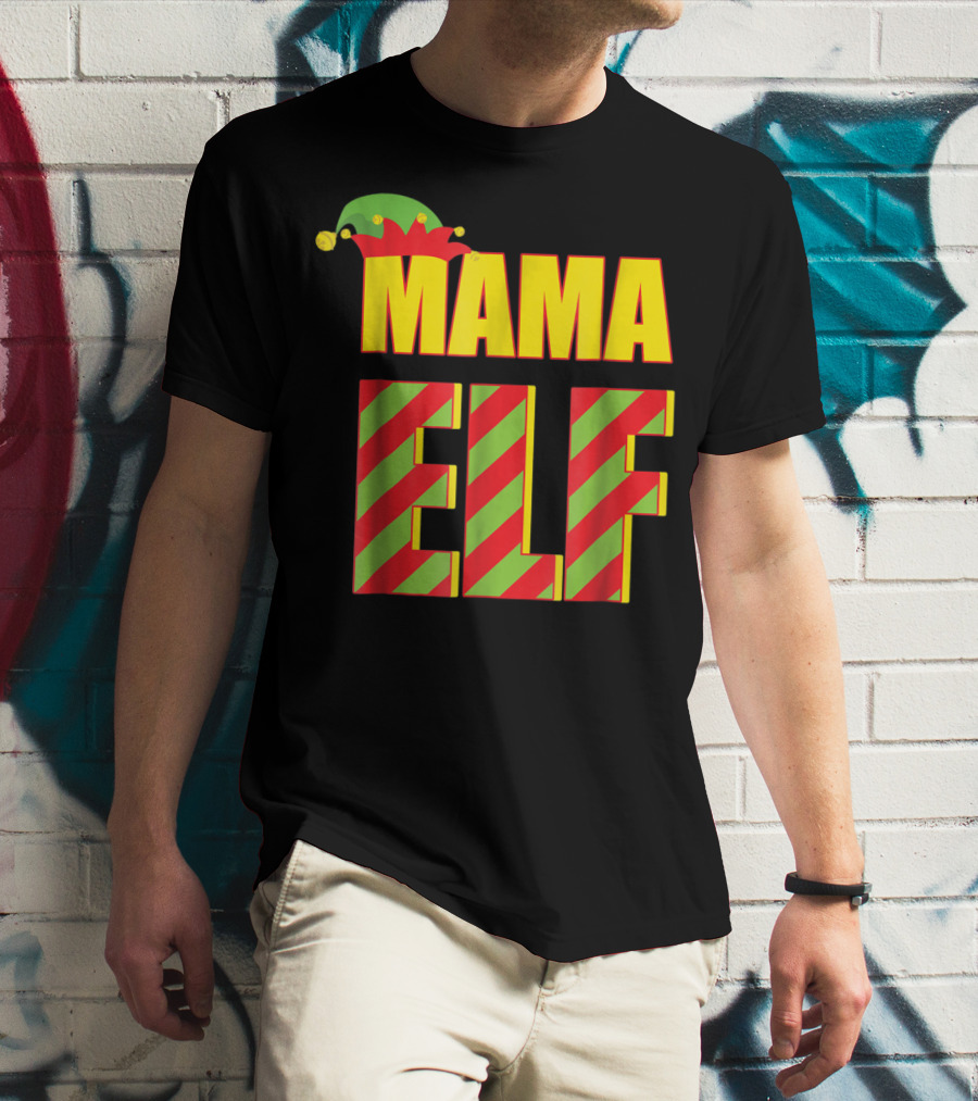 Mama Elf Christmas Family Matching Fun Women T-Shirt