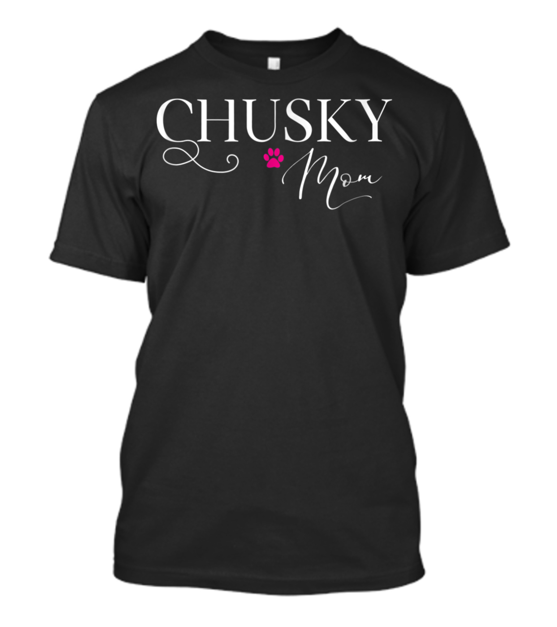 Chusky Mom Dog Lover Tee99 Paw Prints T-Shirt