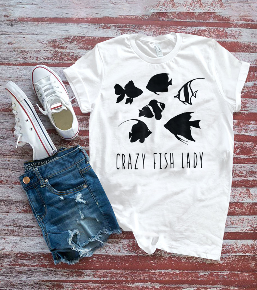 Crazy Fish Lady Fish Mom Sea Creature T-Shirt
