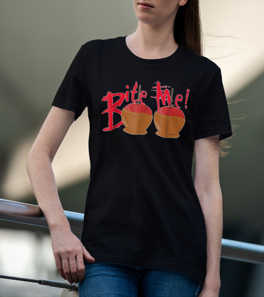 Bite Me Candy Apples Halloween Humor T-Shirt