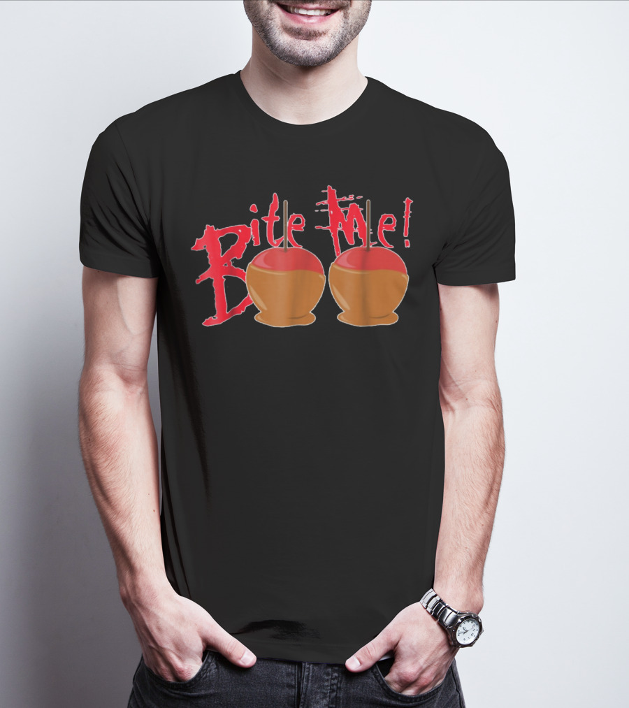 Bite Me Candy Apples Halloween Humor T-Shirt