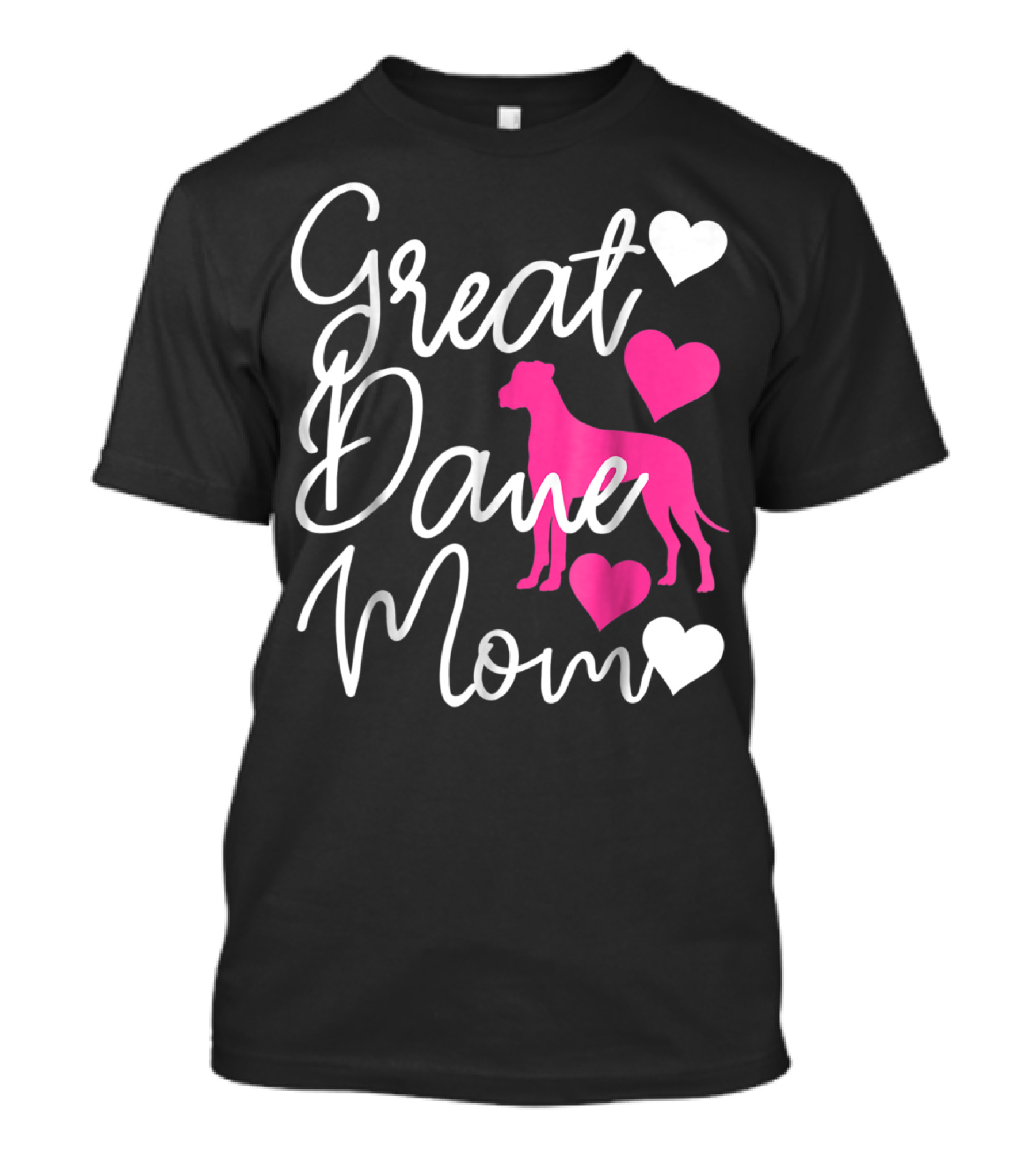 Great Dane Mom Hearts Pink T-Shirt