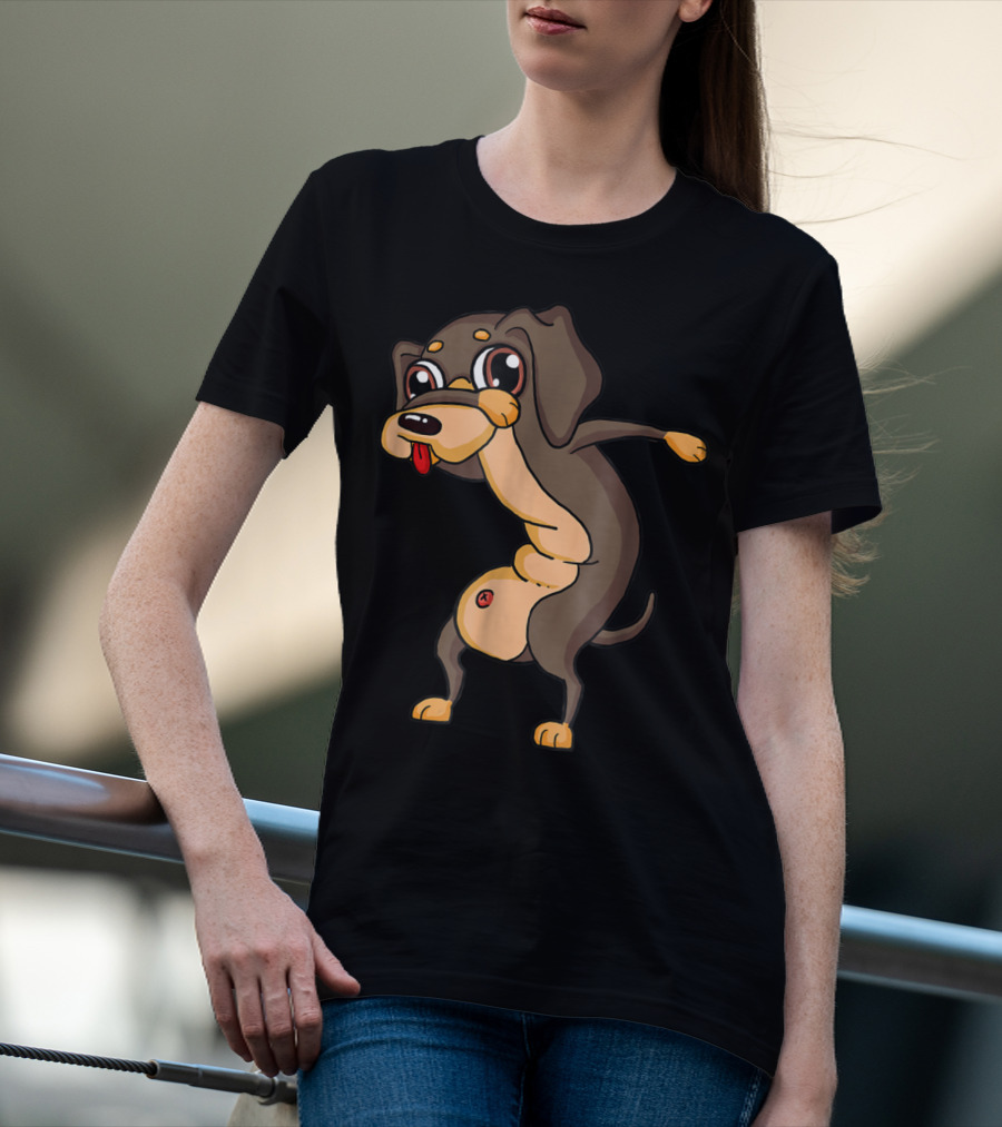 Dabbing Dachshund Doxie Dog Funny31 T-Shirt