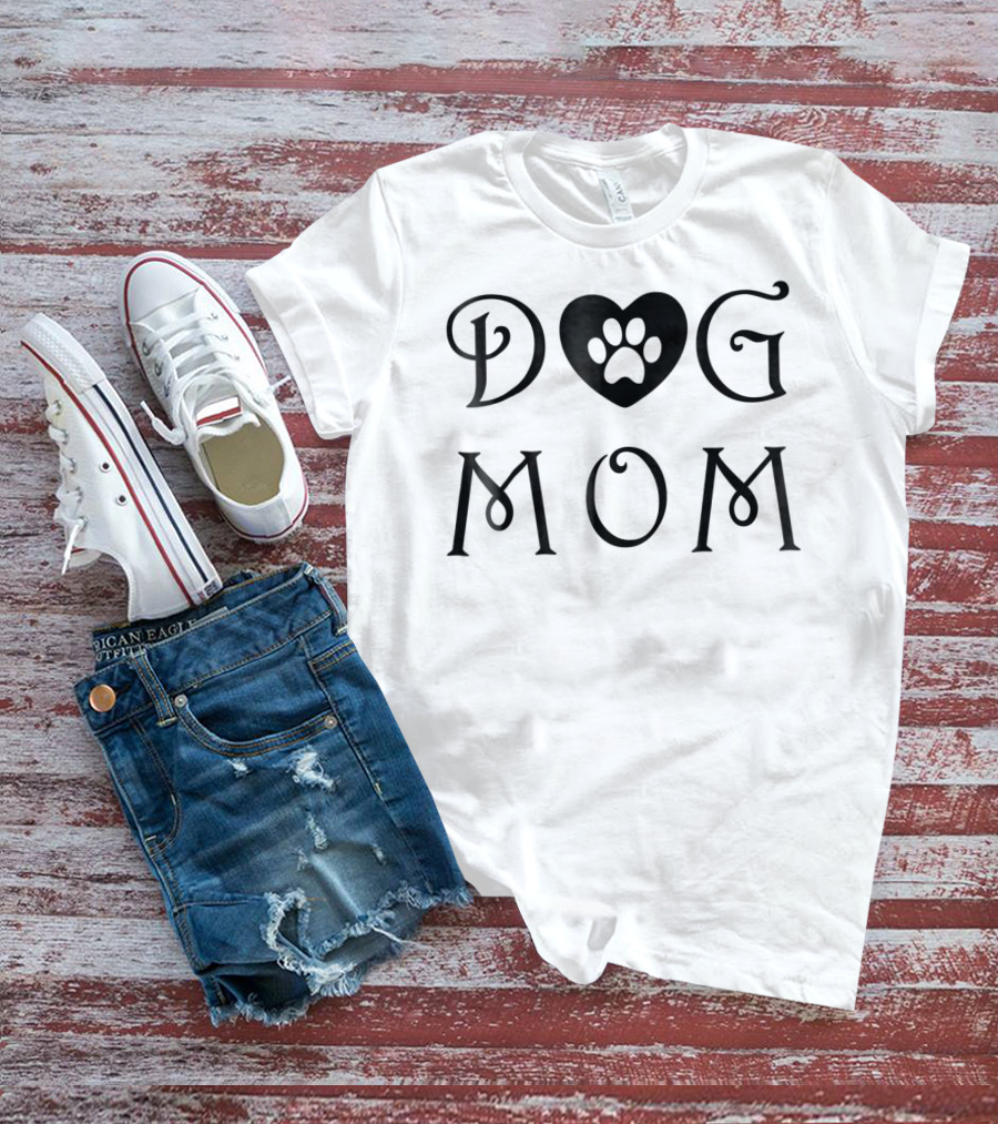 DOG MOM Heart Paw T-Shirt