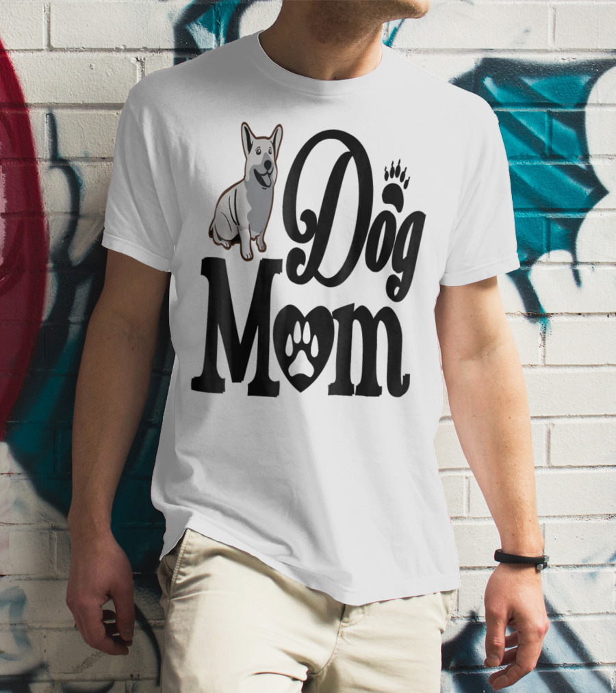 Dog Mom Paw Print German Shepherd T-Shirt