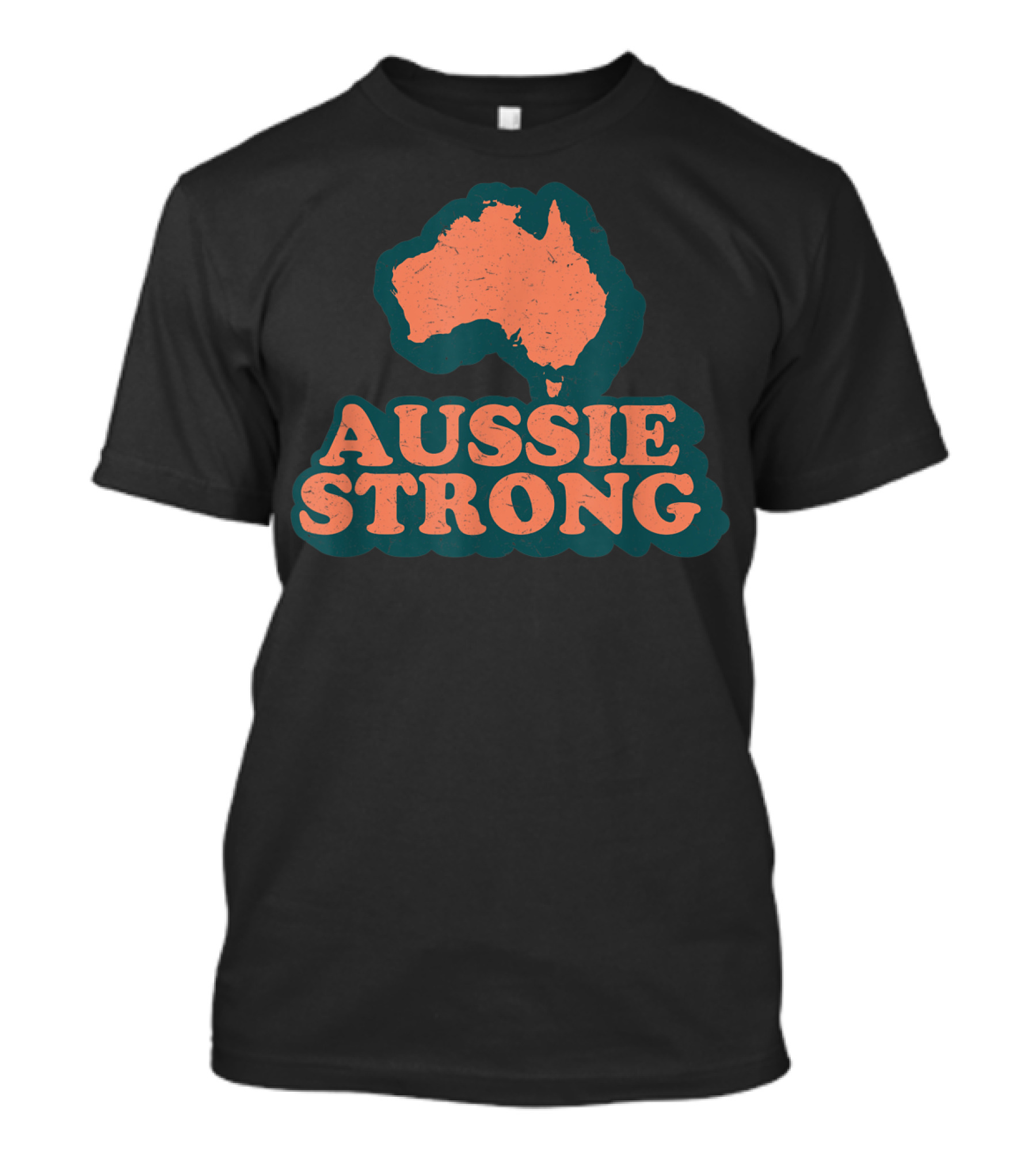Aussie Strong Retro Support Australia Map T-Shirt