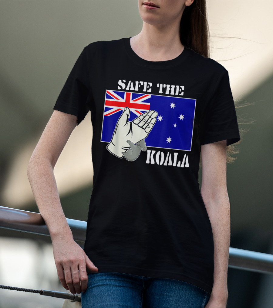 Safe The Koala Australia Flag Animal Welfare Koala T-Shirt