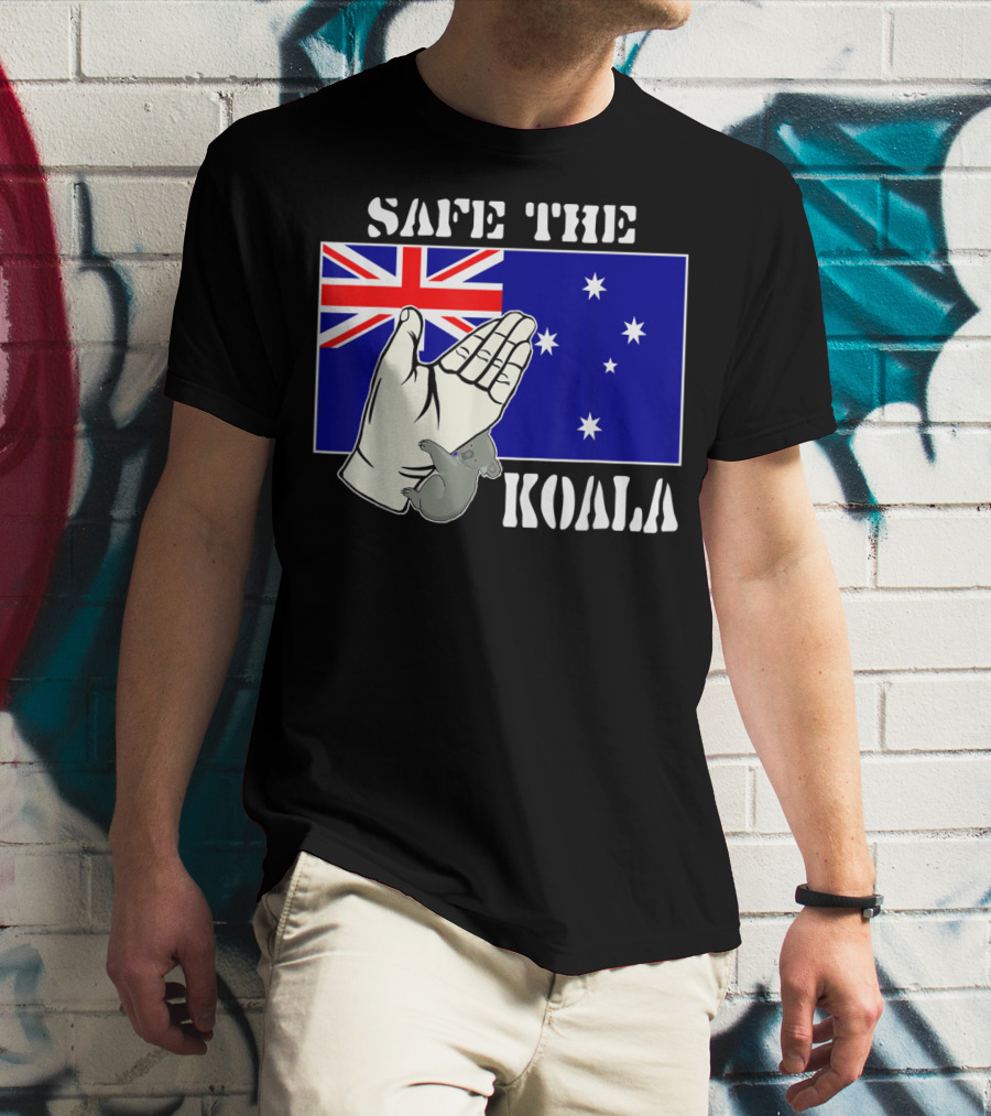 Safe The Koala Australia Flag Animal Welfare Koala T-Shirt