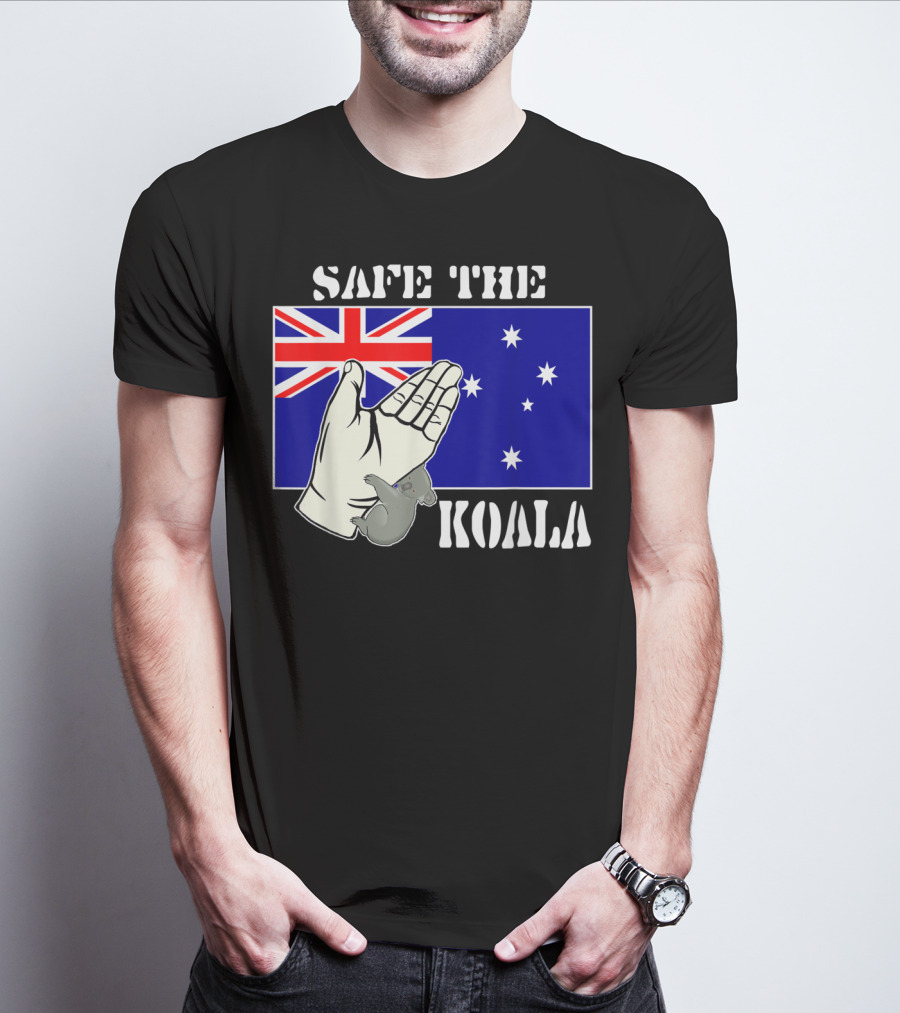 Safe The Koala Australia Flag Animal Welfare Koala T-Shirt