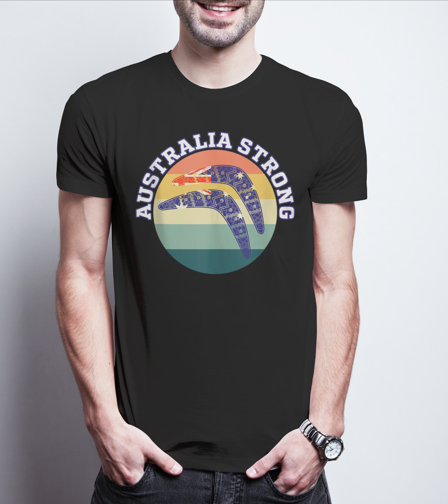 Australia Strong Boomerang Rainbow Circle T-Shirt
