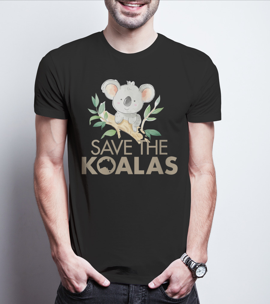 Save The Koalas Cute Bear Lovers Australia Branch T-Shirt