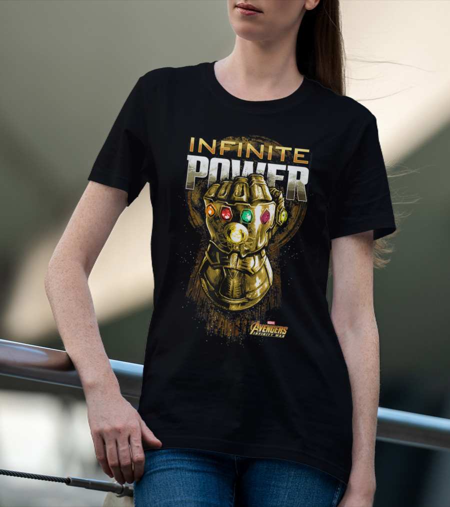 Infinite Power Gold Gauntlet Marvel Avengers Infinity War T-Shirt