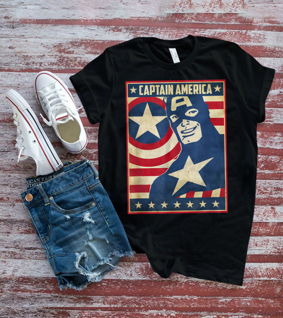 Captain America Avengers Patriotic Star Icon T-Shirt
