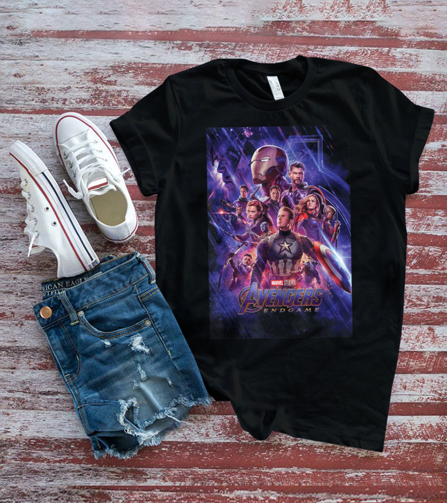 Marvel Studios Avengers Endgame Space Group Captain America Iron Man T-Shirt