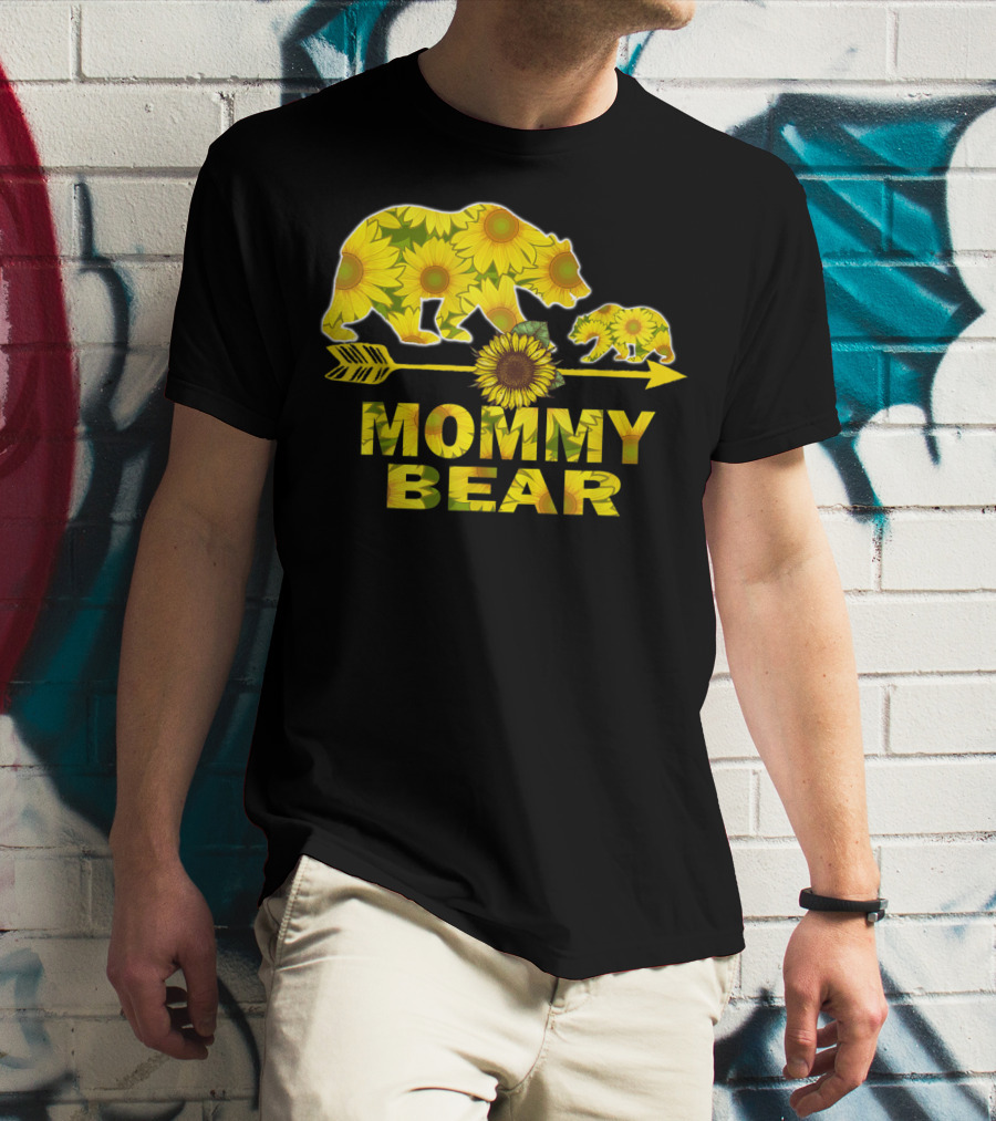 Mommy Bear Sunflower Arrow Mother Father T-Shirt