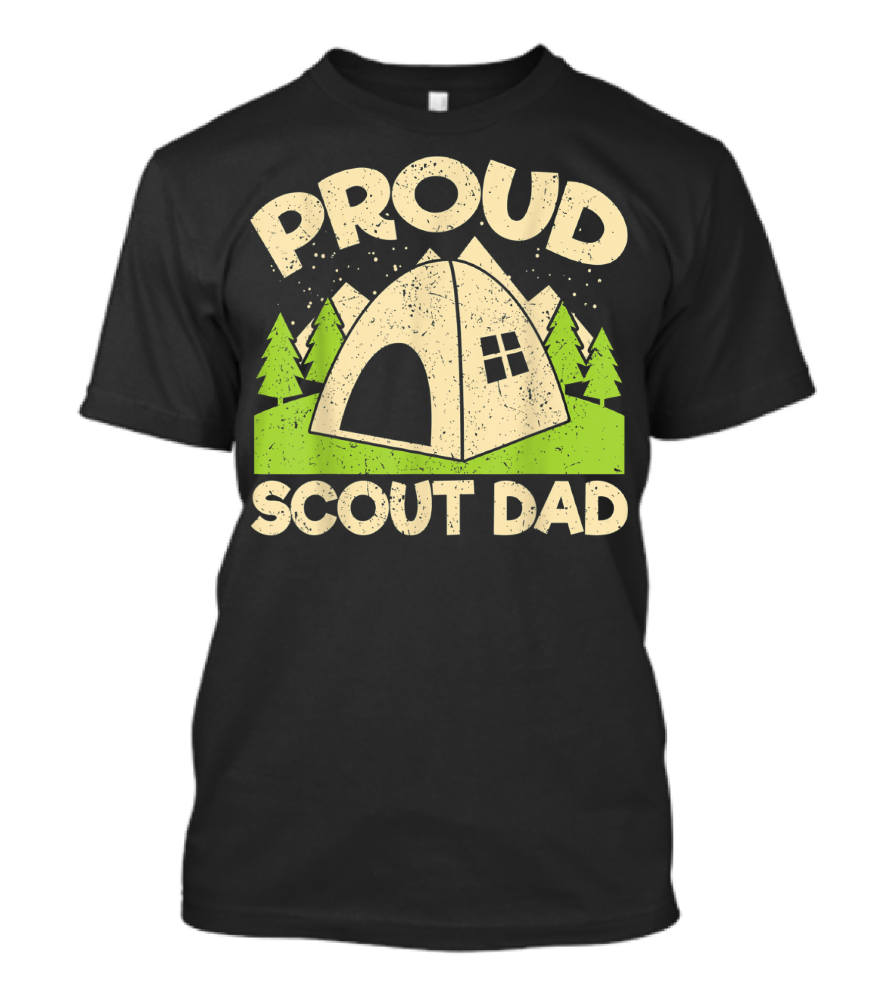 Proud Scout Dad Camping Tent With Trees T-Shirt