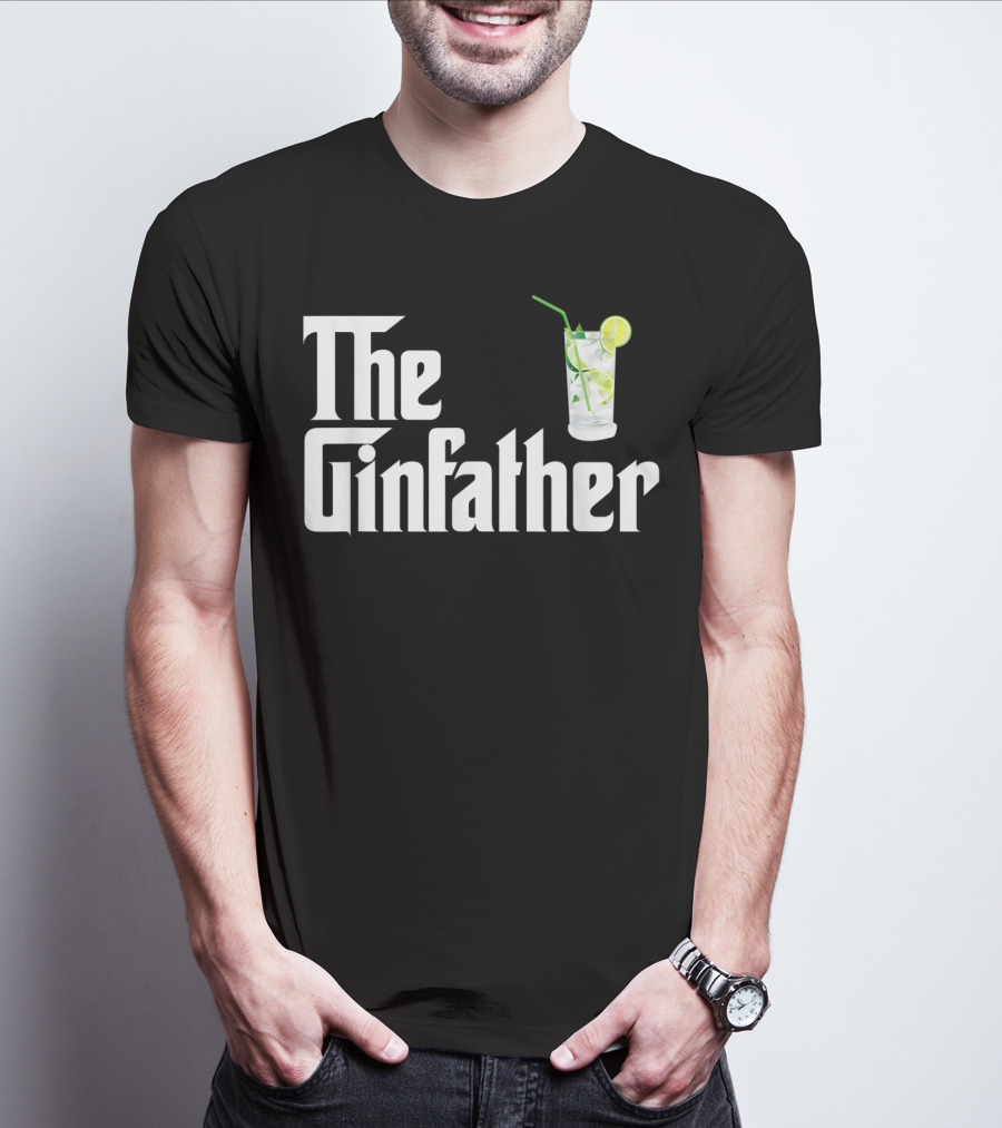 The Gin Father With Lime And Straw Gin And Tonic T-Shirt