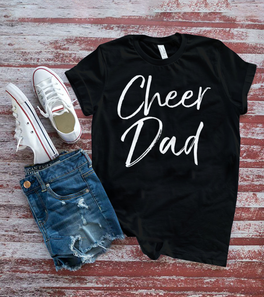 Cheer Dad Cute Matching Family Cheerleader Father T-Shirt