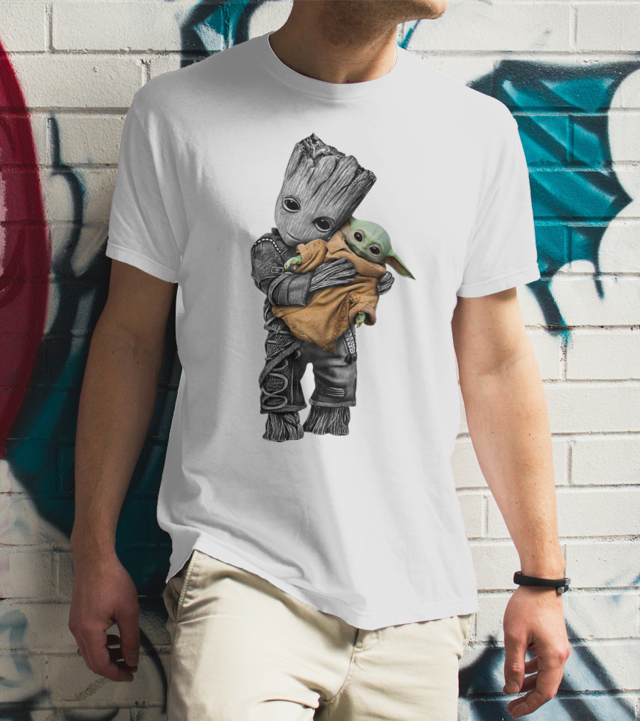 Groot Holding Baby Yoda T-Shirt