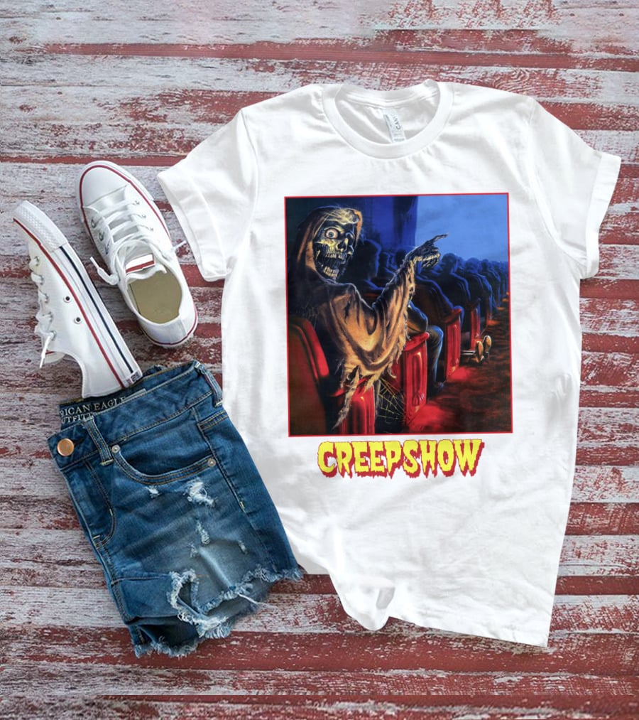 Creepshow Skeleton Ushers Menacing Audience In Theater Scene T-Shirt
