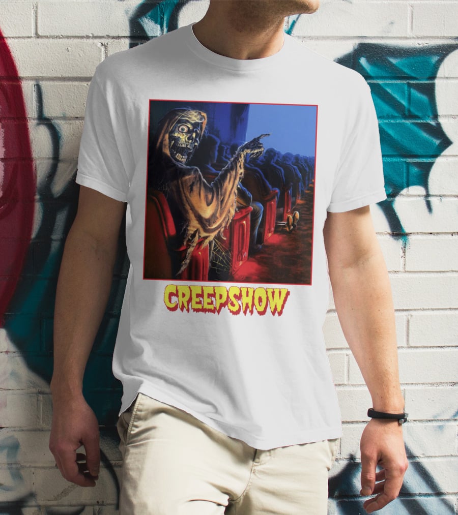 Creepshow Skeleton Ushers Menacing Audience In Theater Scene T-Shirt