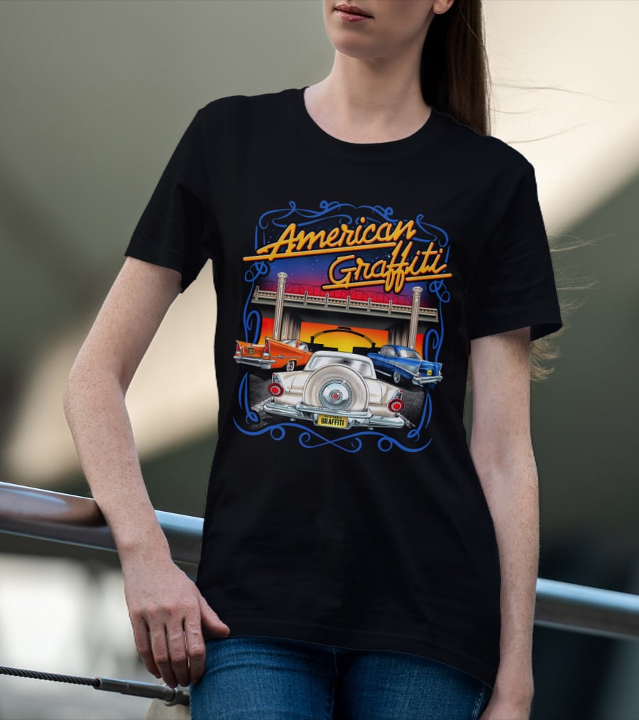 American Graffiti Classic Cars Scene T-Shirt