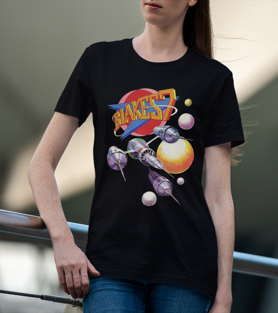 Blake's 7 Annual Retro Sci-Fi Spaceship And Planets T-Shirt