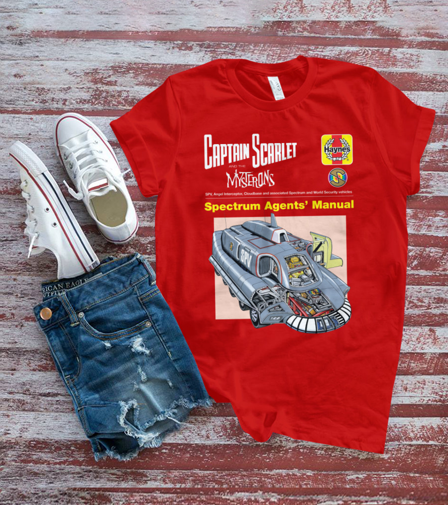 Captain Scarlet And The Mysterons Spectrum Agents' Manual SPV Haynes Cloudbase Spectrum World Security Vehicles T-Shirt