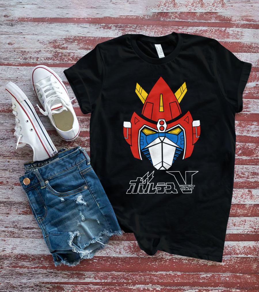 Chodenji Machine Voltes V Robot Head Japanese Text T-Shirt