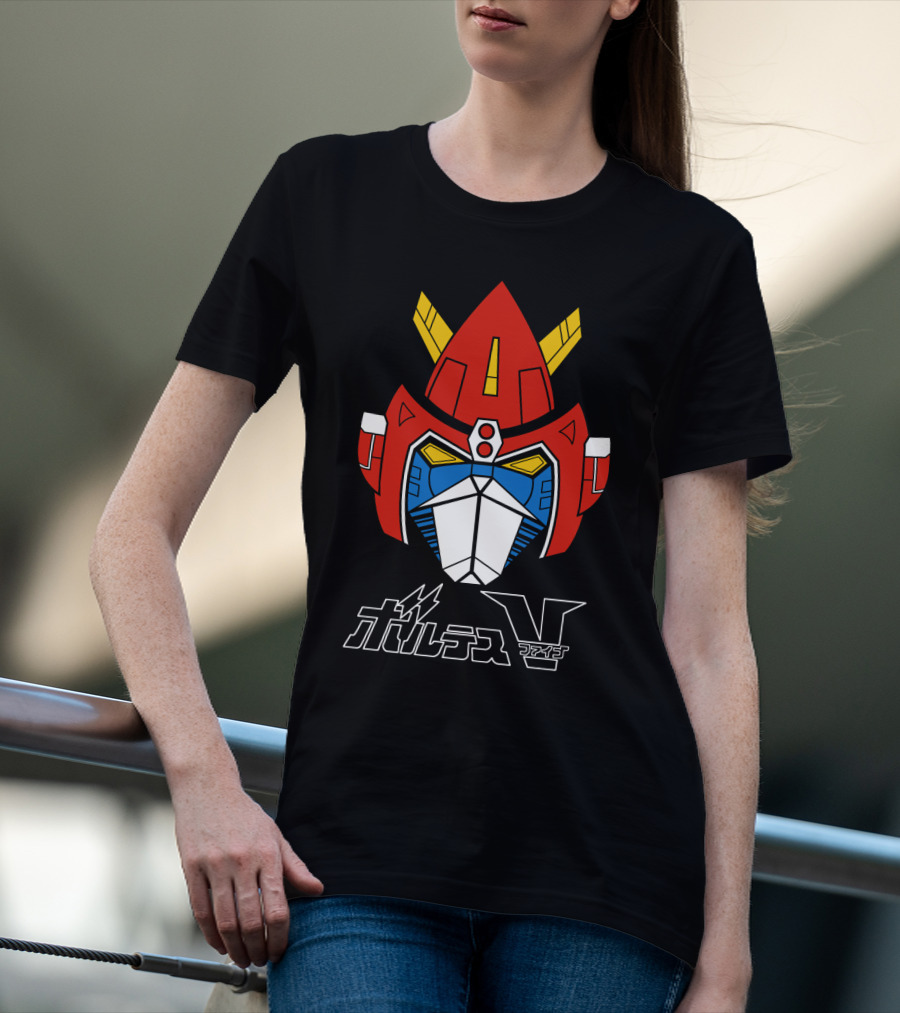 Chodenji Machine Voltes V Robot Head Japanese Text T-Shirt