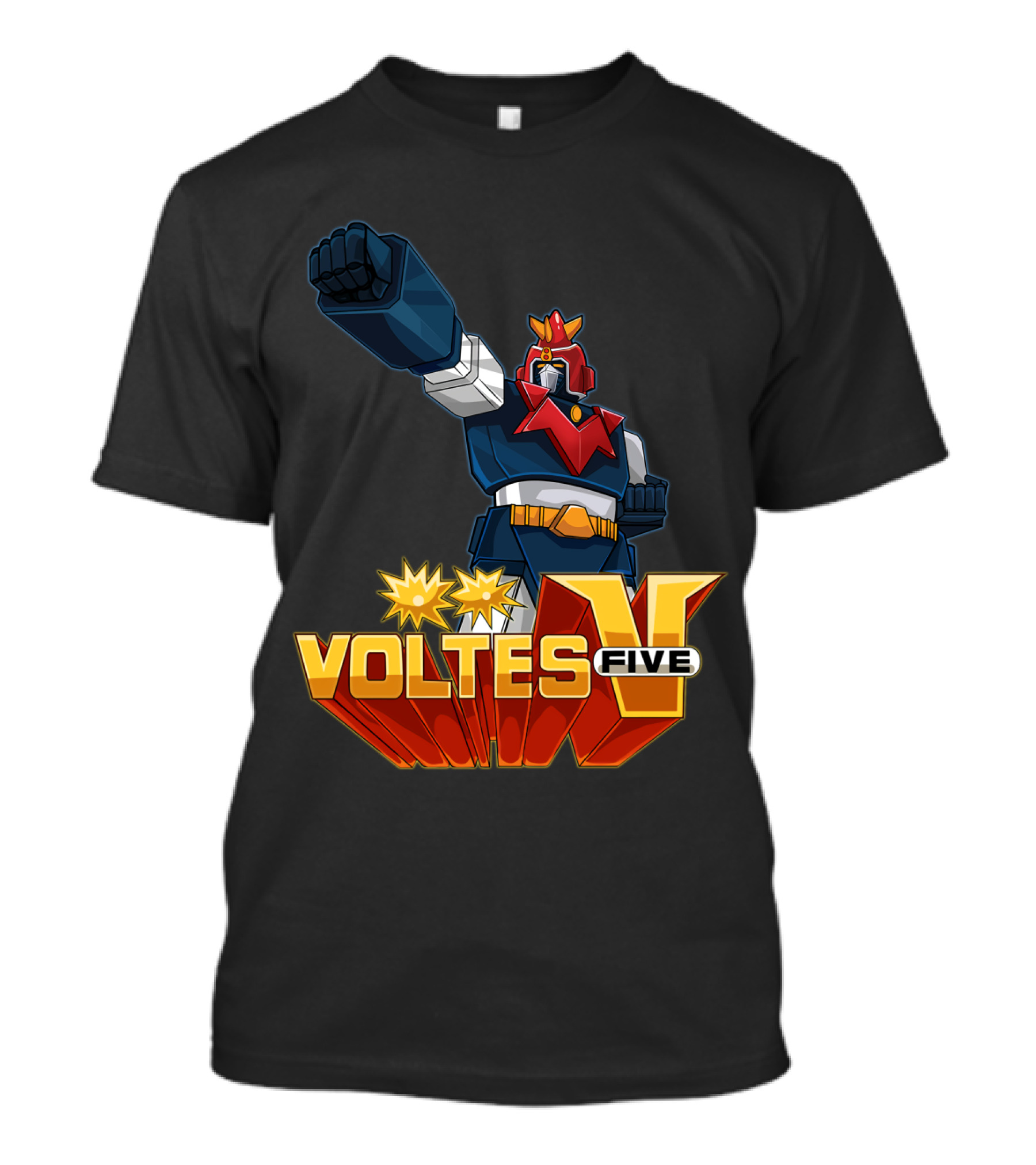 Voltes Five Robot Iconic Anime Character Fist Power Action T-Shirt