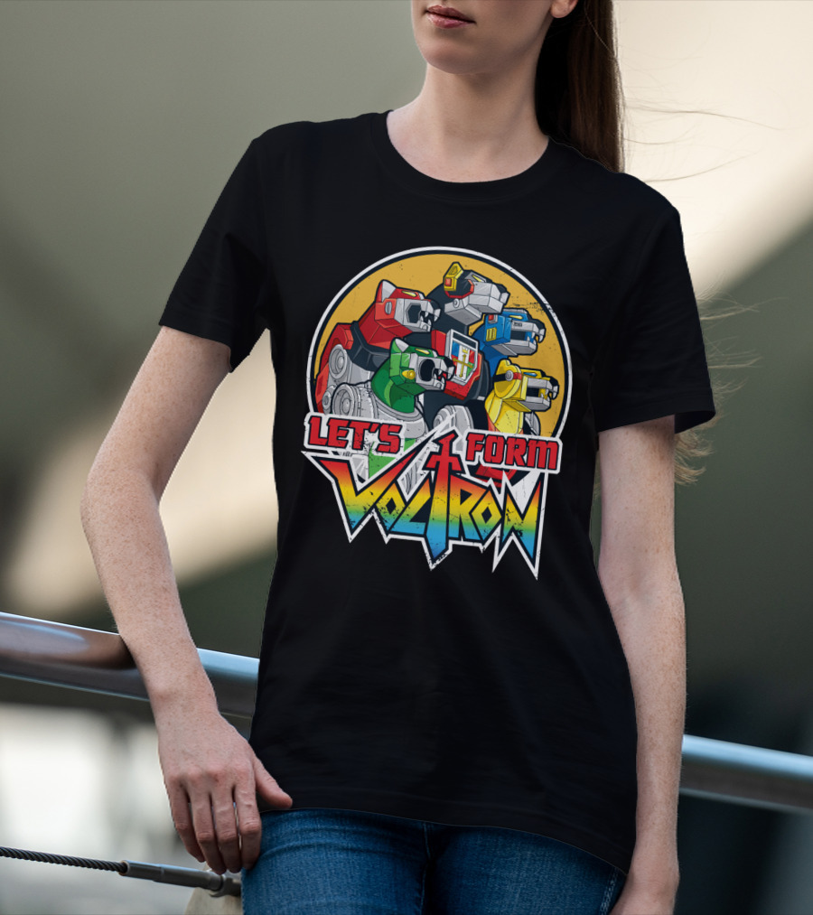 Let’s Form Voltron Lions Retro Iconic Team Assembly T-Shirt