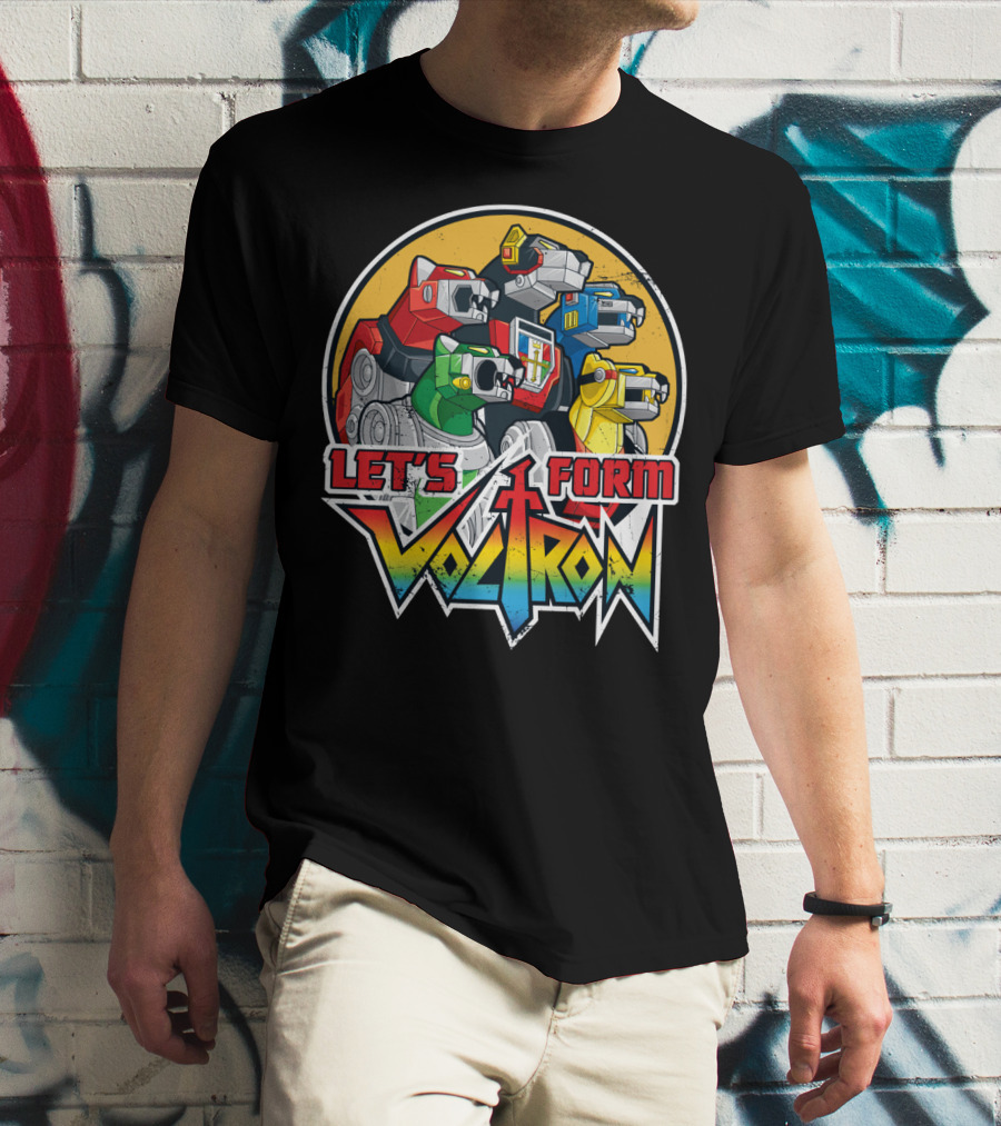 Let’s Form Voltron Lions Retro Iconic Team Assembly T-Shirt