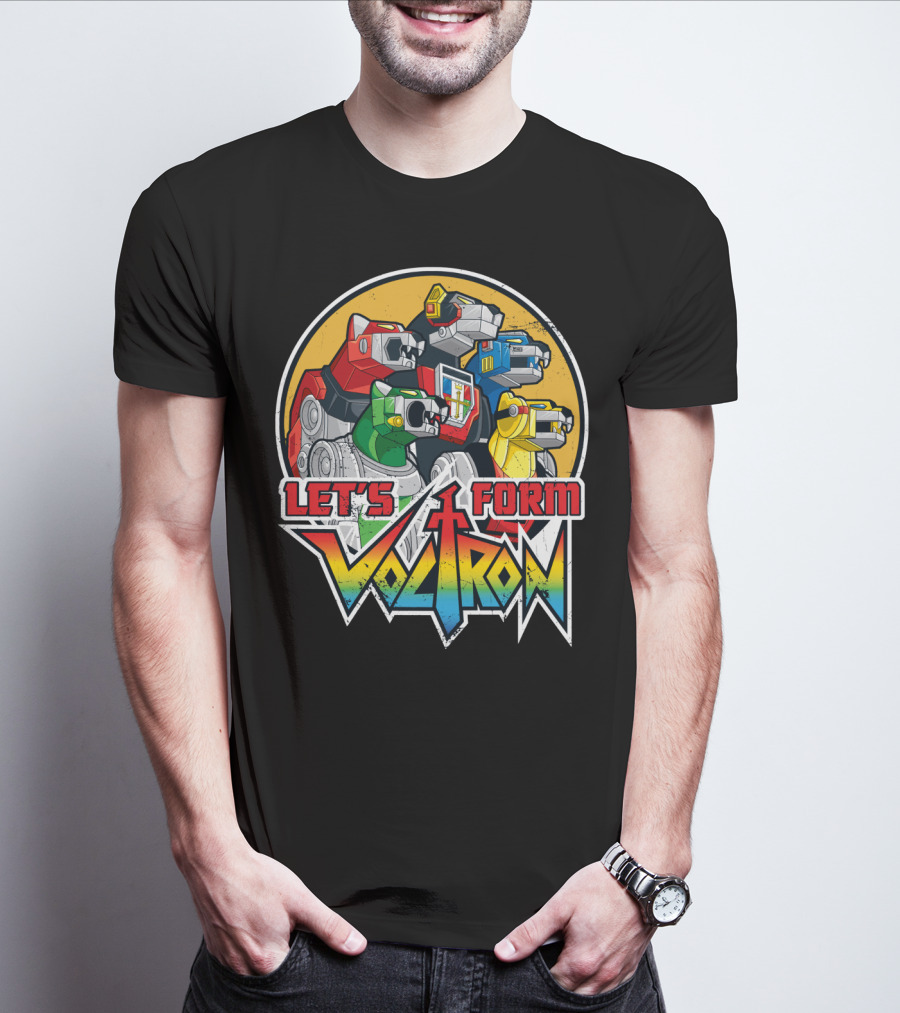 Let’s Form Voltron Lions Retro Iconic Team Assembly T-Shirt