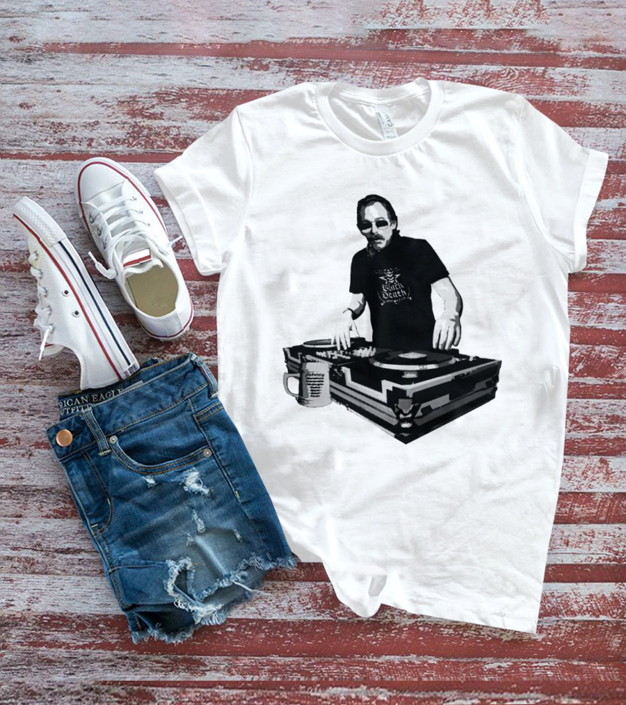 DJ Fever Black Death Coffee Turntable Maven T-Shirt